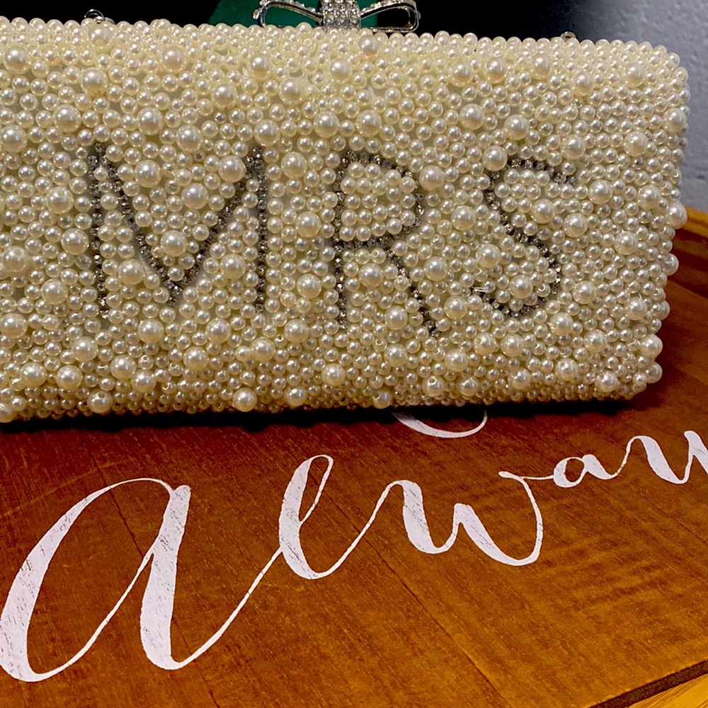 Pearl and Rhinestone Clutch and Crossbody Purse